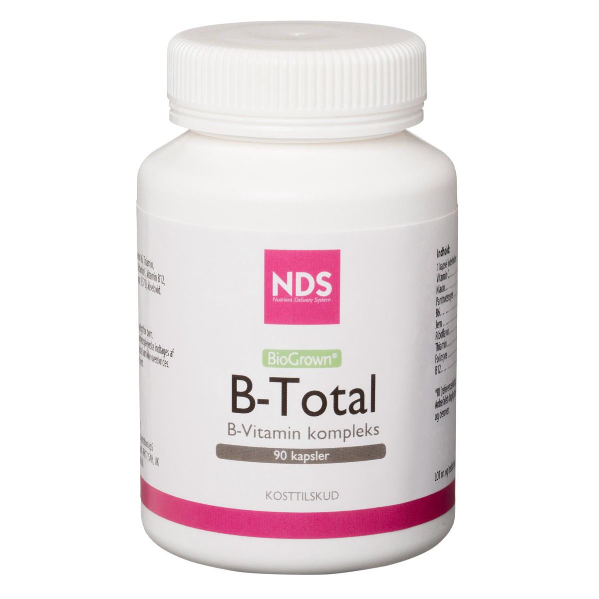 Kjøp NDS B-Total B-Vitamin Kompleks - 90 Tabletter På Med24.no