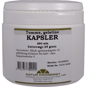 Gelatin kapsler tomme