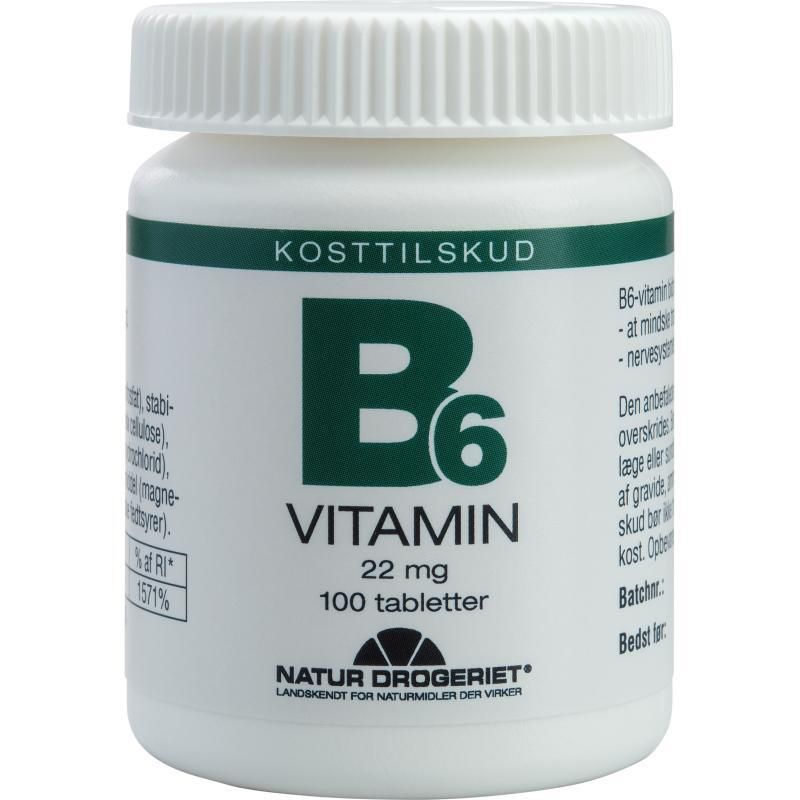 Kjøp Natur Drogeriet B6 Vitamin 22 Mg 100 Tabl På Med24 No