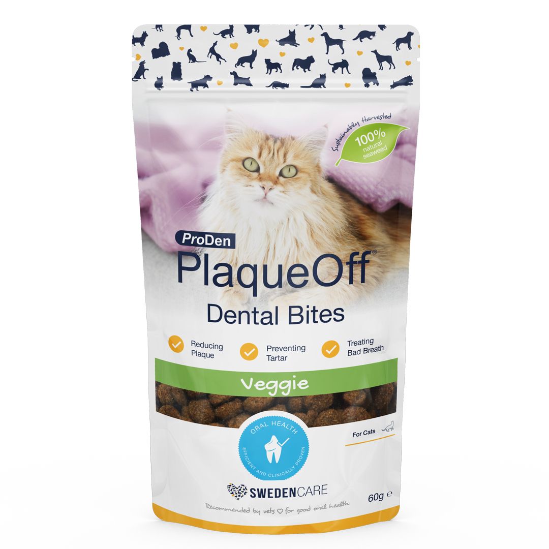 Kjøp Swedencare PlaqueOff Dental Bites Cat 60 g. I Med24.no